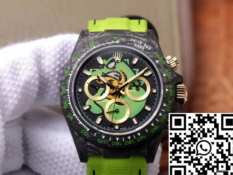 Dial Chronograph Dragon Fiber Rolex Exploded Cosmos Edition Carbon Green Daytona 0821